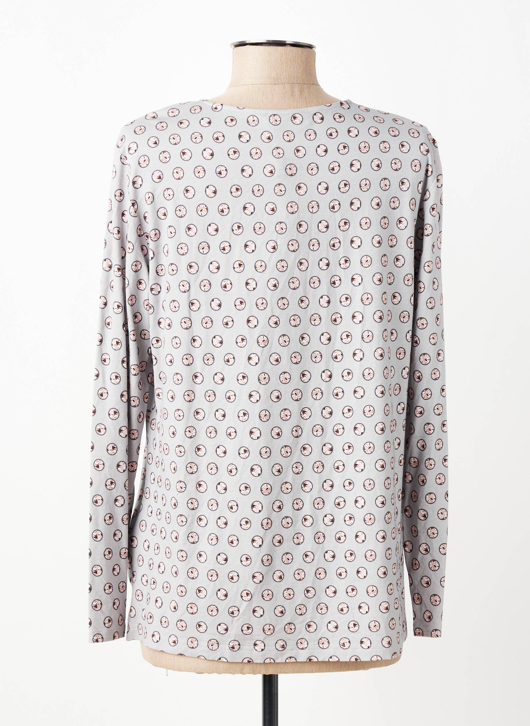 Blouse imprimé fantaisie manches longues gris RABE femme