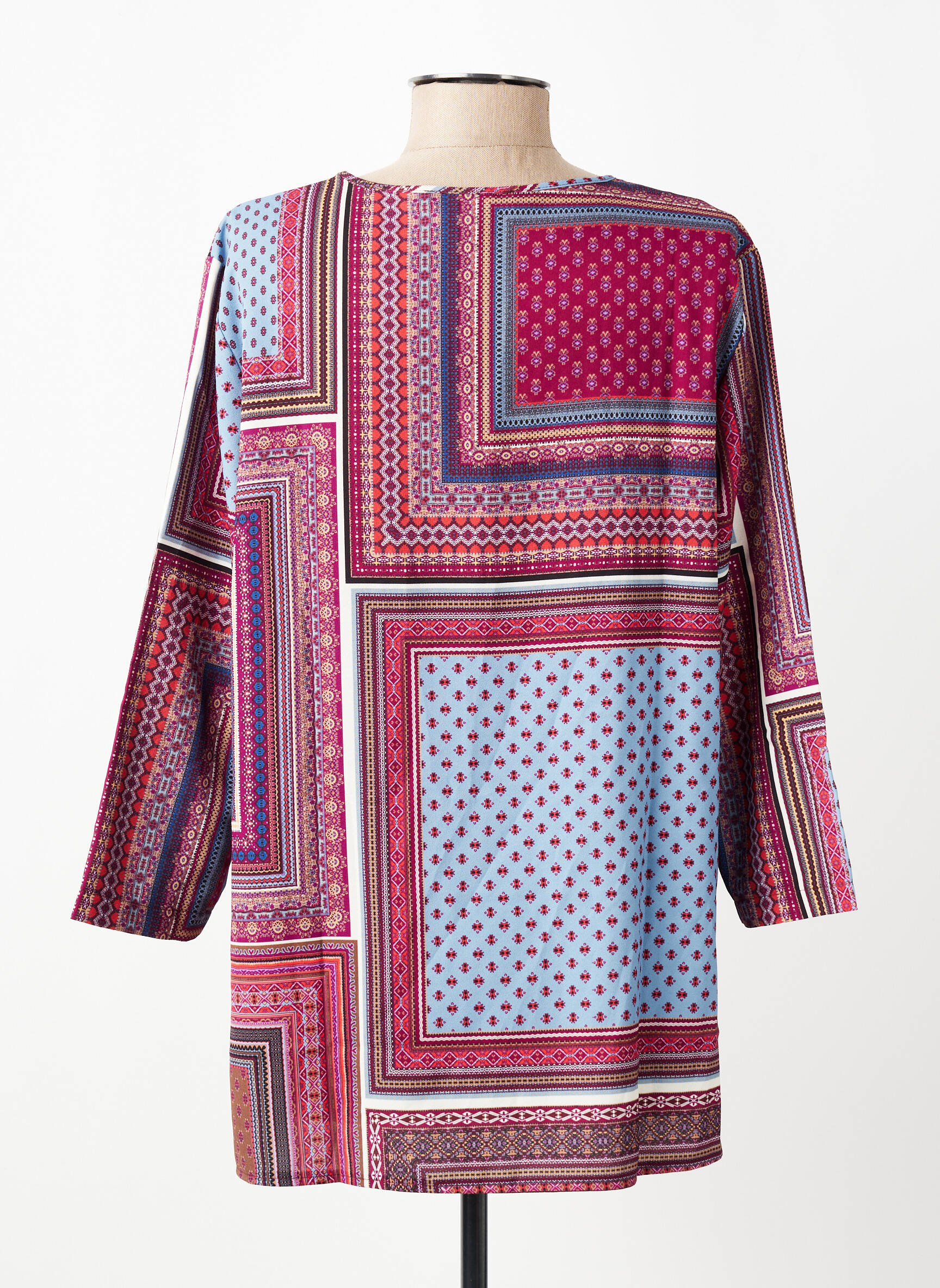 Top imprimé fantaisie manches longues bleu GRIFFON femme