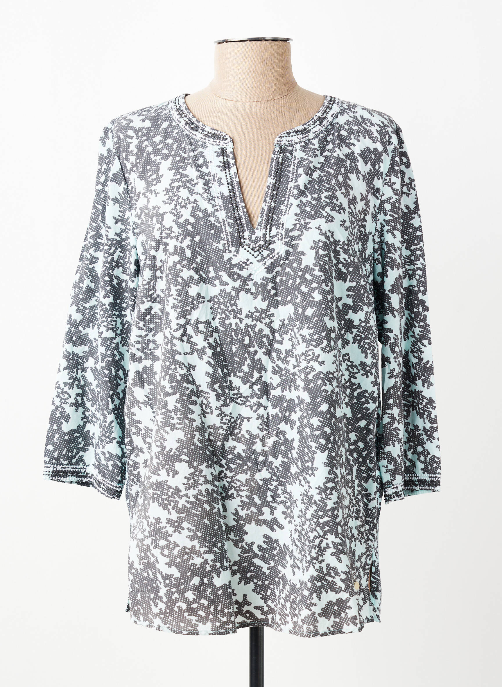 Blouse imprimé fantaisie manches 3/4 gris OLSEN femme