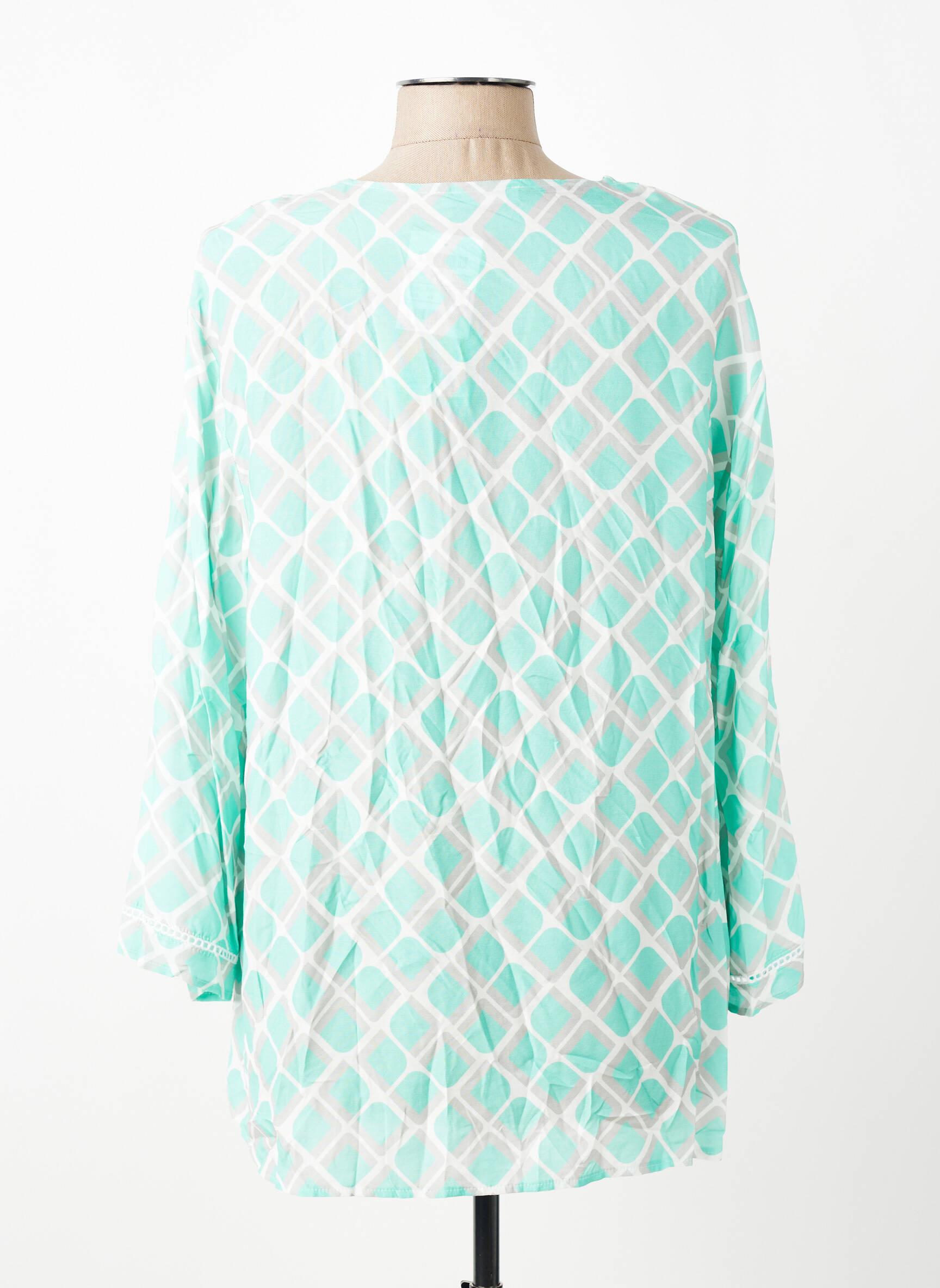 Blouse imprimé fantaisie manches longues vert FRANK WALDER femme