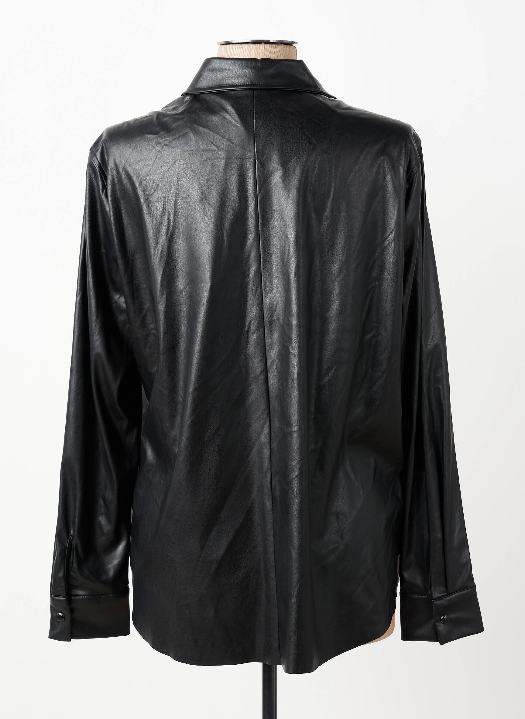 Chemisier coupe droite manches longues noir TONI femme