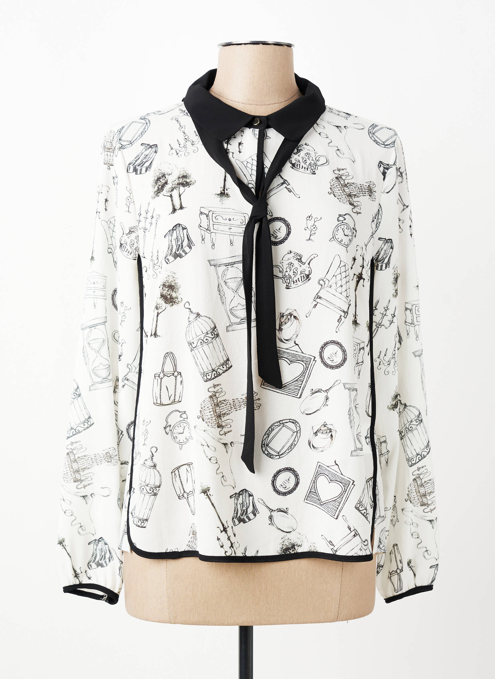 Blouse légère et transparente manches longues blanc TERRE DE FÉES femme