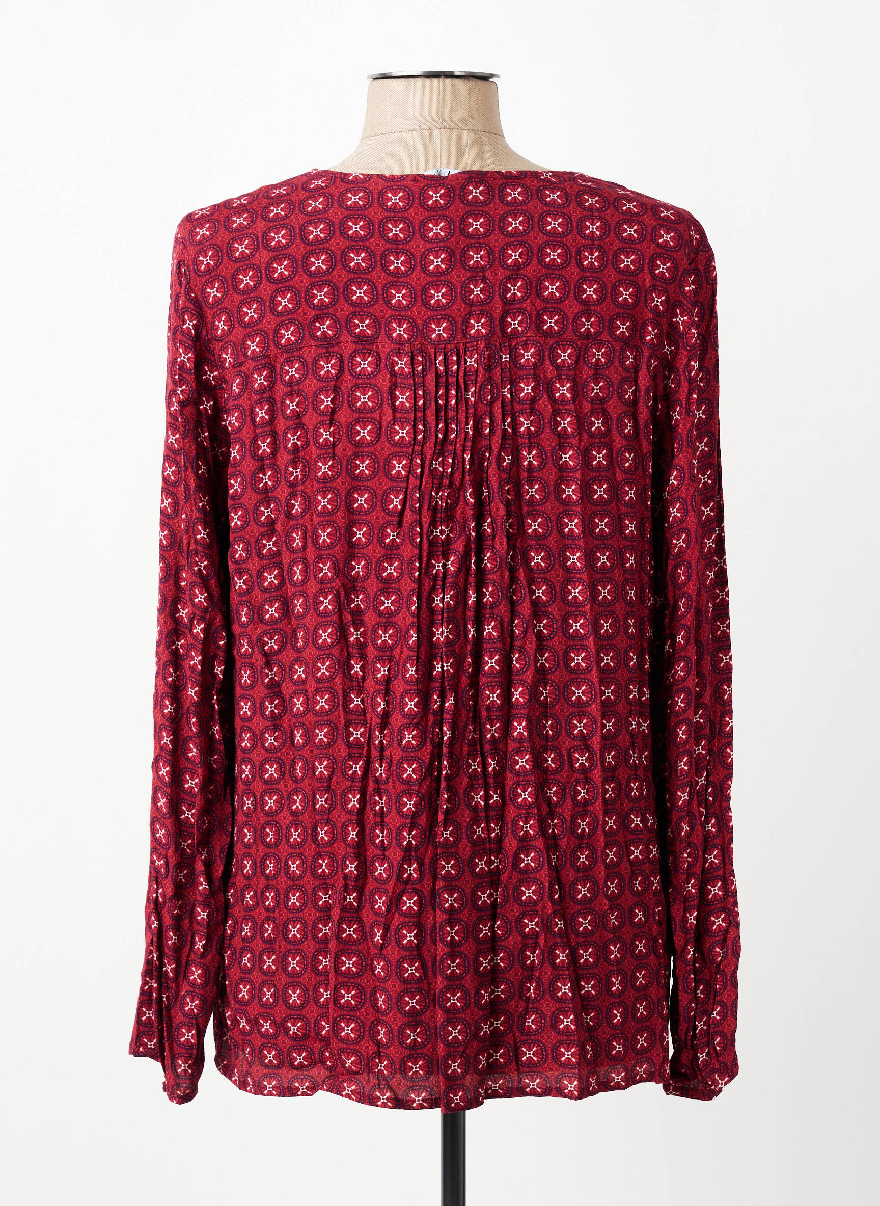 Blouse imprimé fantaisie manches longues rouge OLSEN femme
