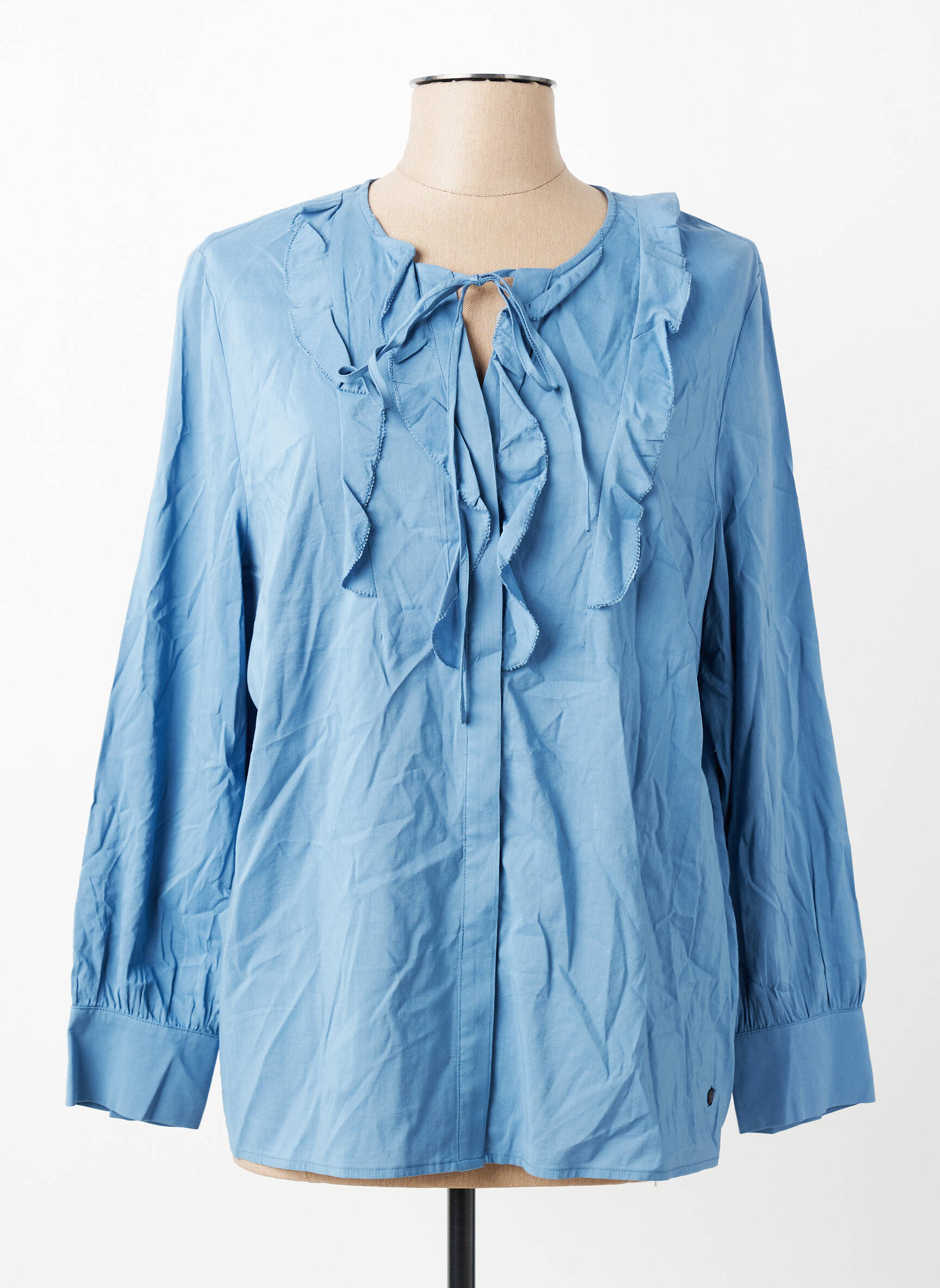 Blouse col rond manches longues bleu OLSEN femme