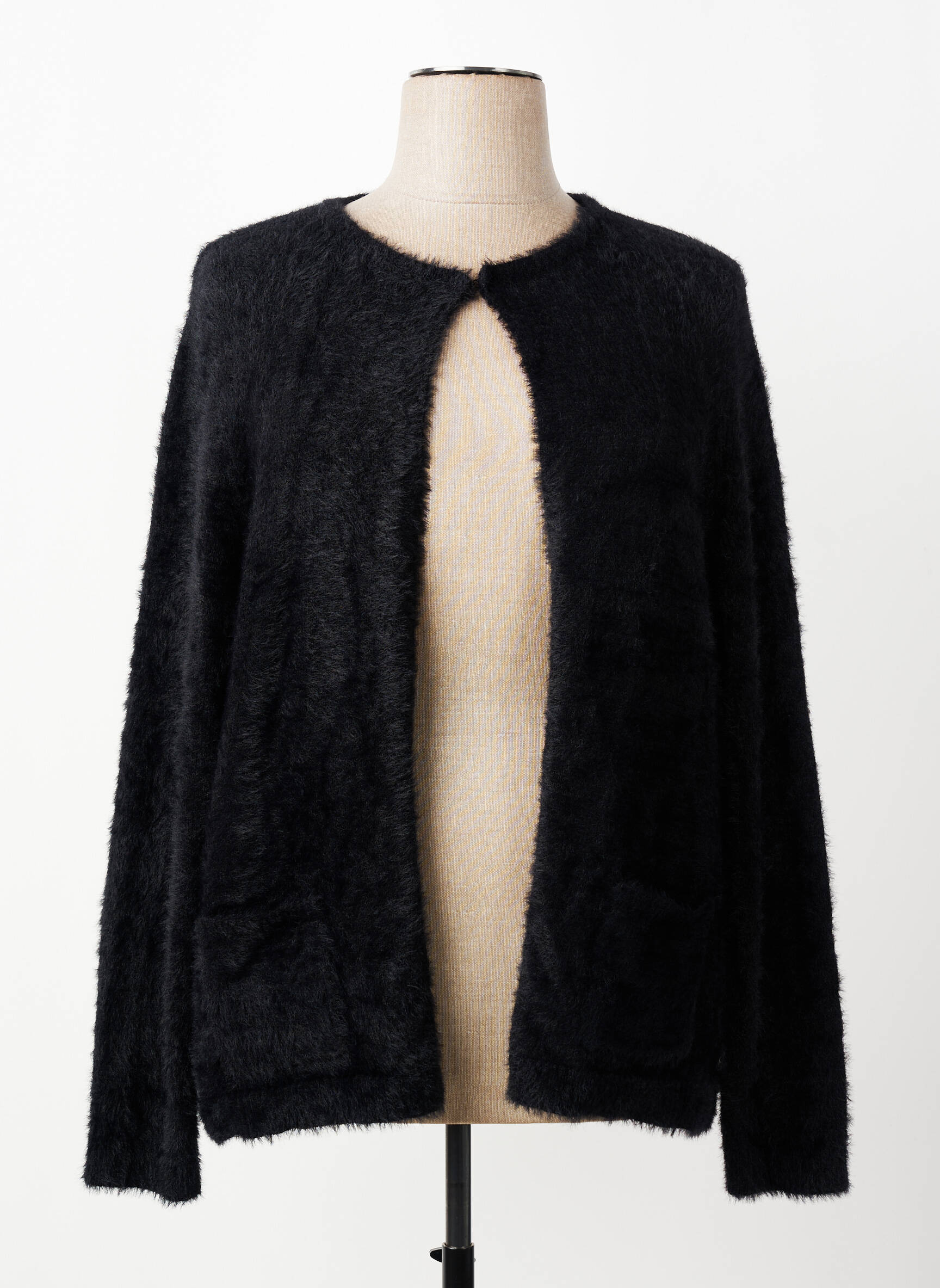 Gilet manches longues col rond noir OLSEN femme
