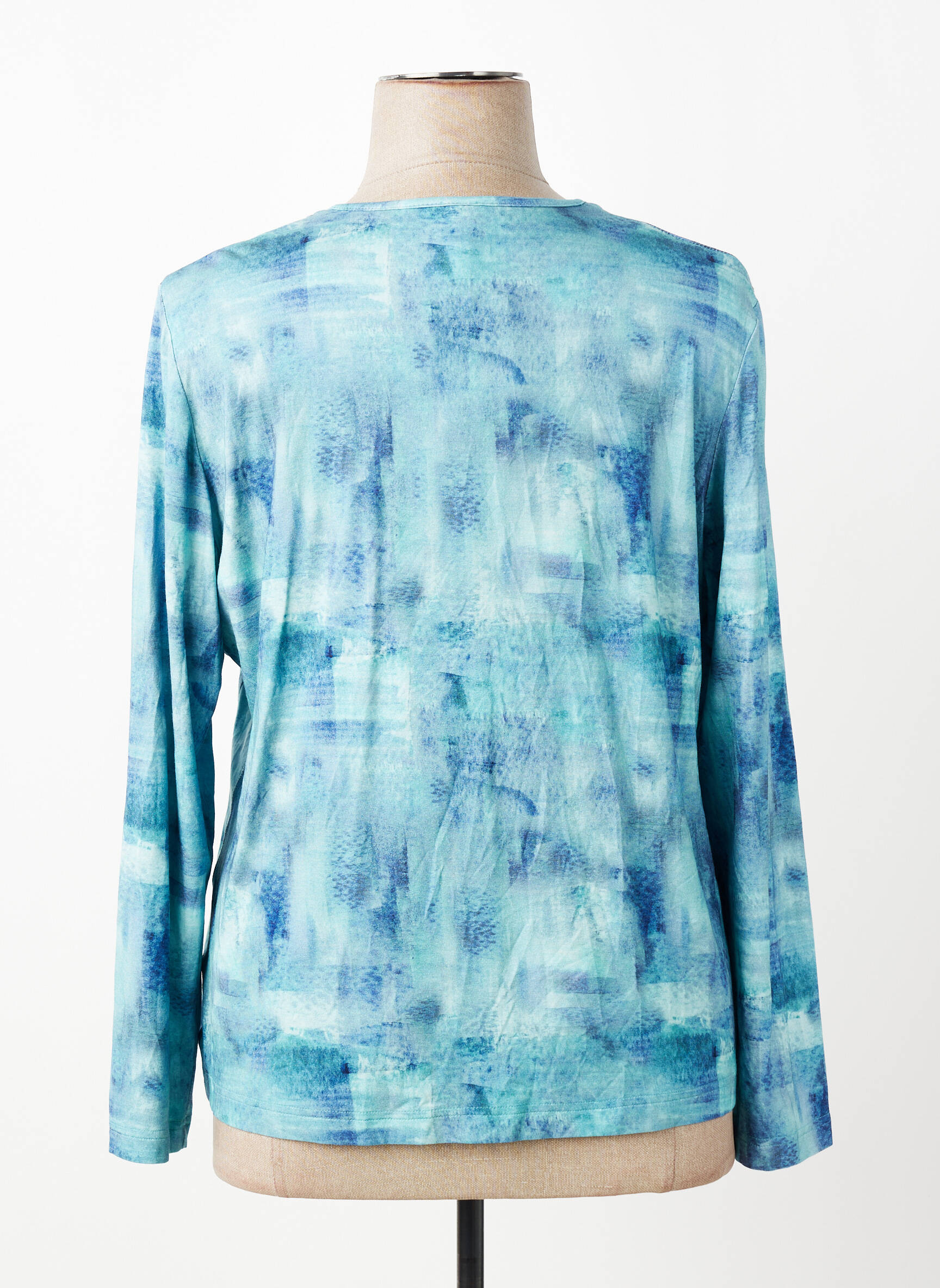Gilet manches longues col rond bleu RABE femme