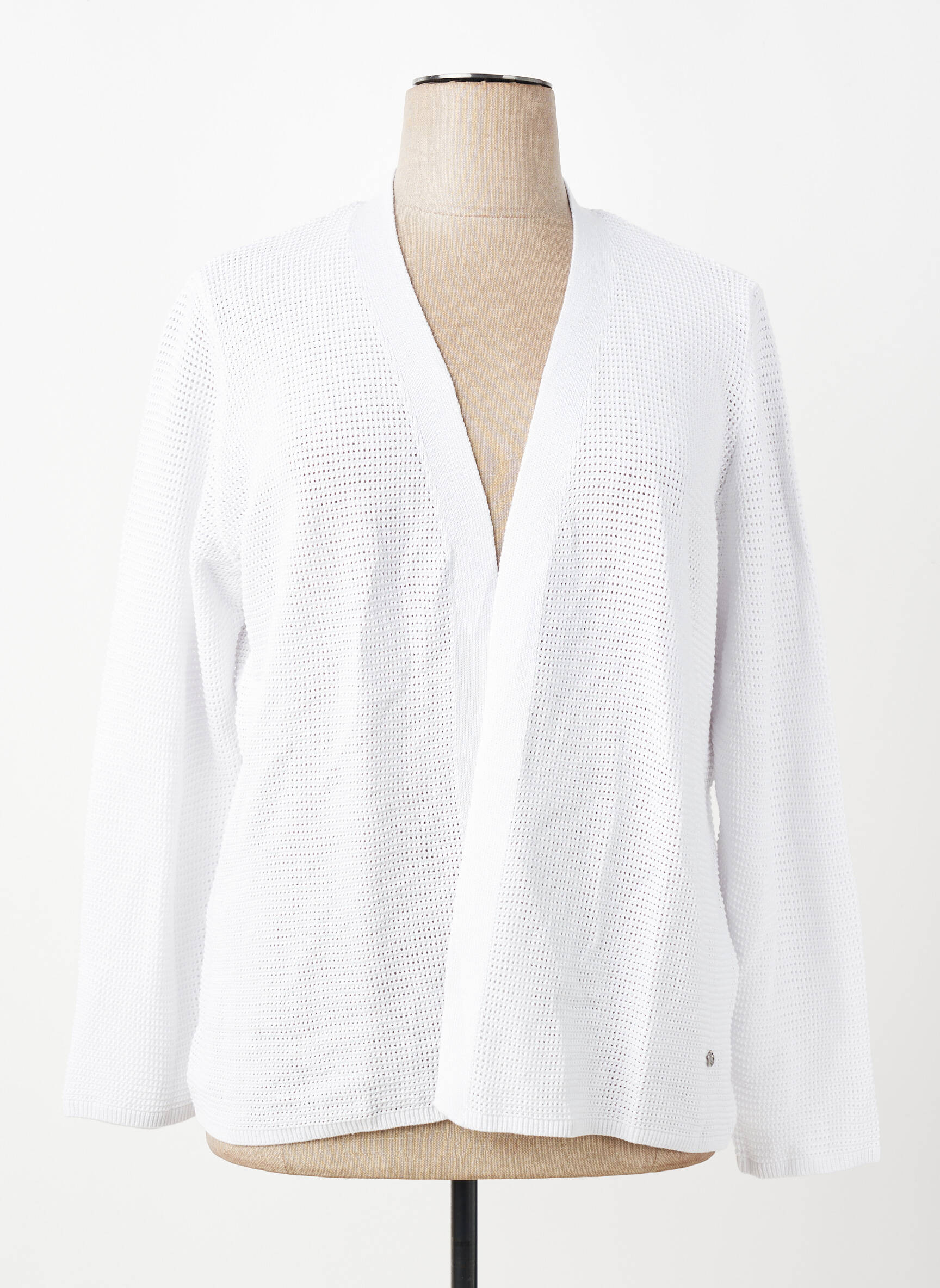 Gilet manches longues col v blanc RABE femme