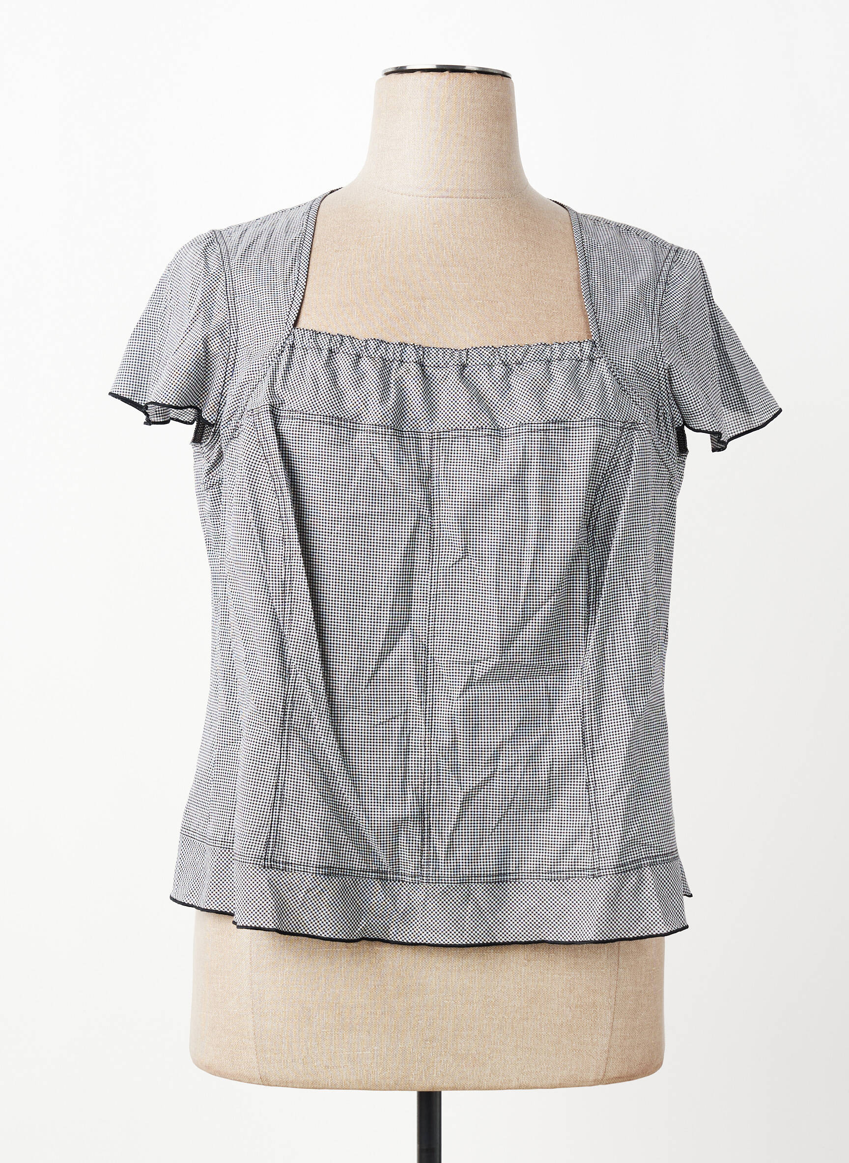 Top col carré manches courtes noir PAUPORTÉ femme