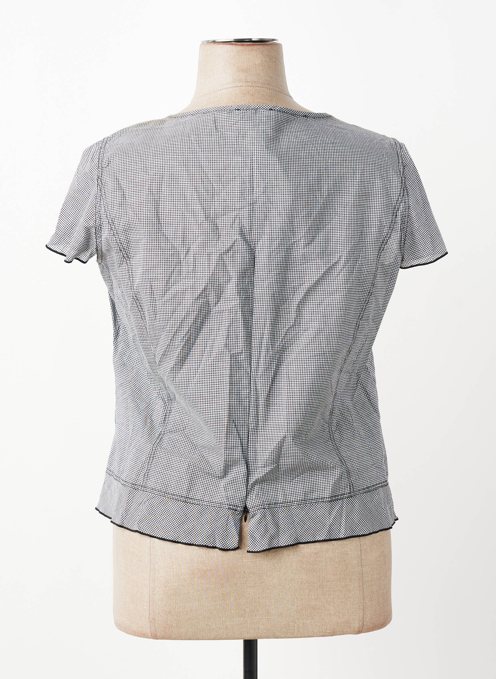 Top col carré manches courtes noir PAUPORTÉ femme