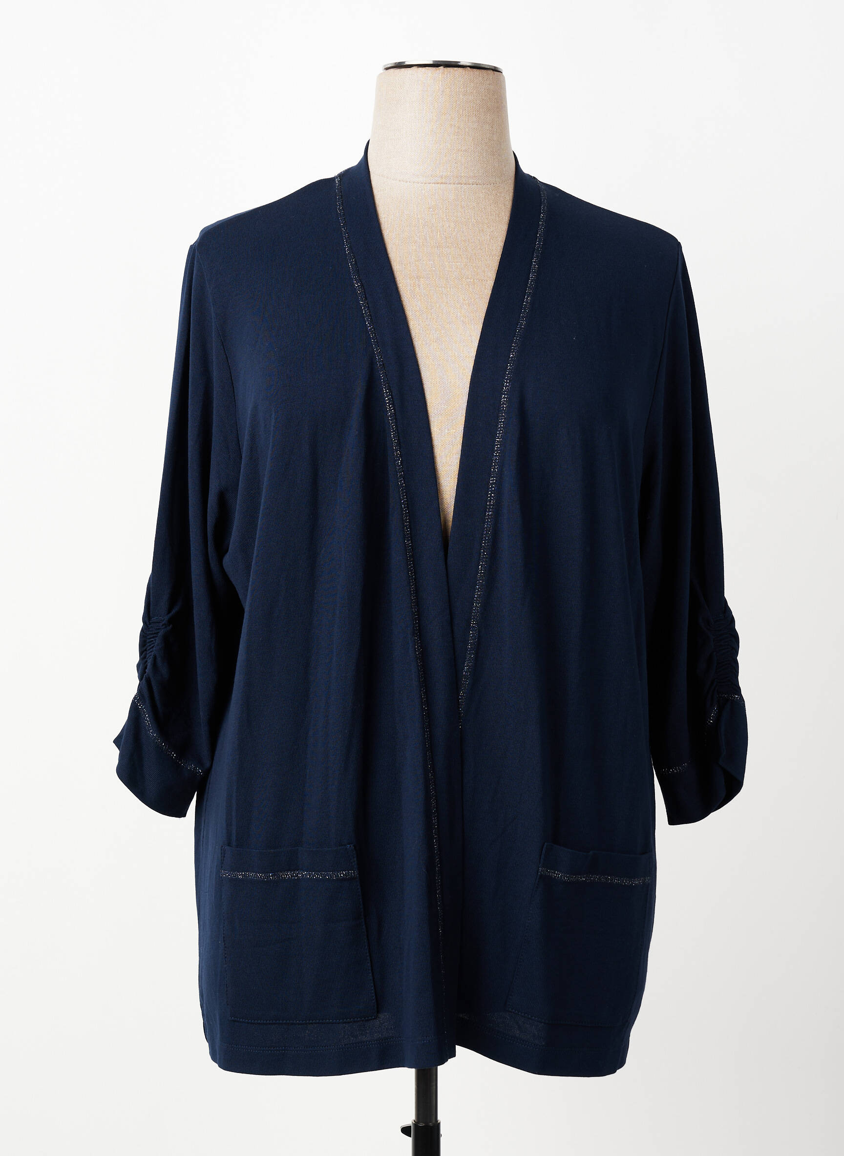 Gilet manches longues col v bleu RABE femme
