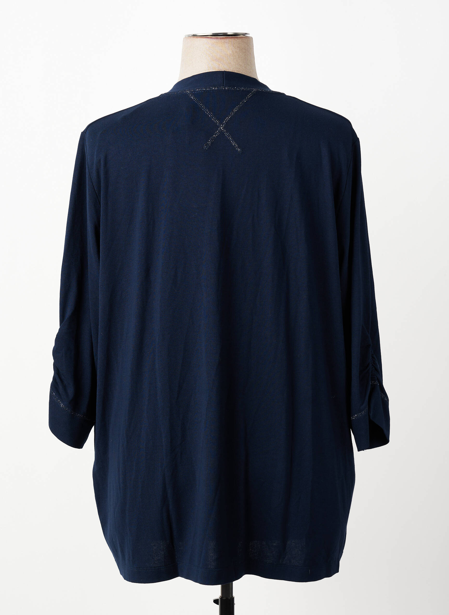 Gilet manches longues col v bleu RABE femme