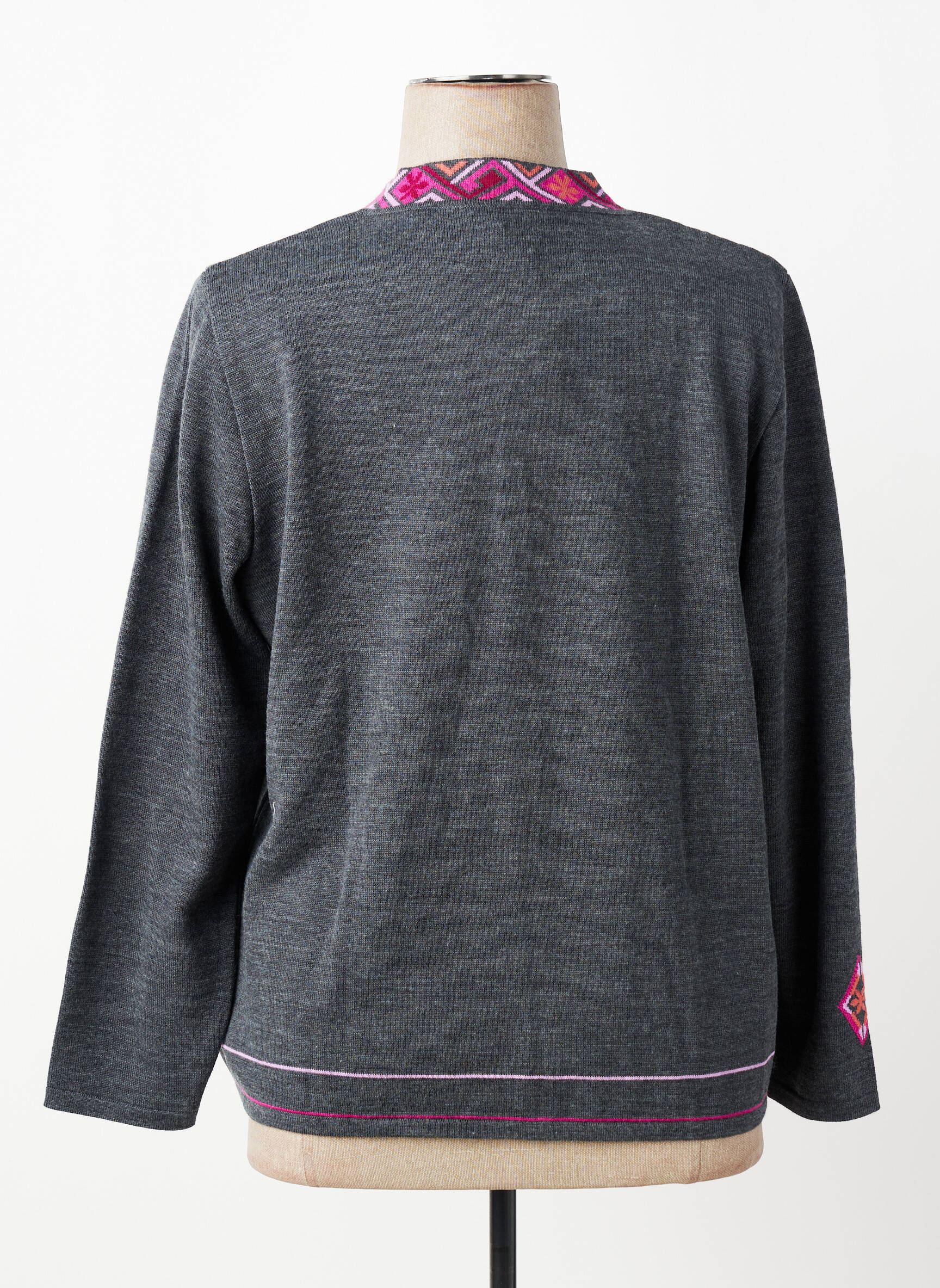 Gilet manches longues col rond gris PAUPORTÉ femme