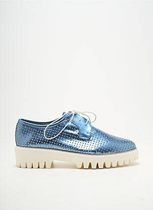 Derbies matière lisse talon plat jusqu'à 3cm bleu PERTINI femme