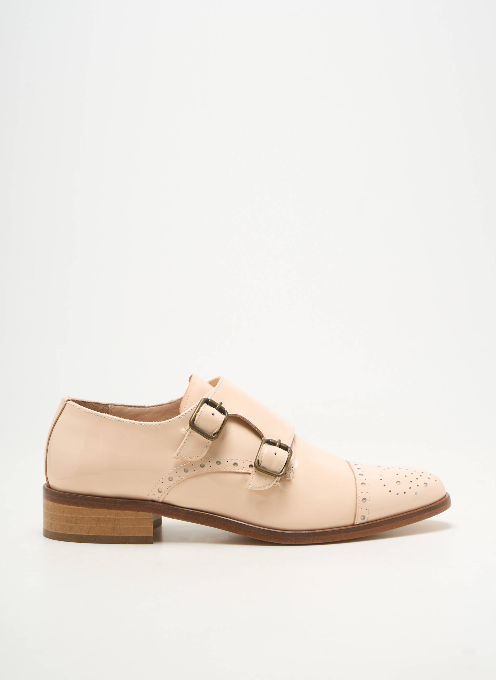 Derbies matière lisse talon plat jusqu'à 3cm rose PERTINI femme