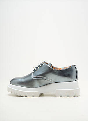 Derbies matière lisse talon plat jusqu'à 3cm argent PERTINI femme
