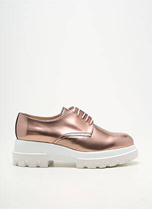 Derbies matière lisse talon plat jusqu'à 3cm rose PERTINI femme