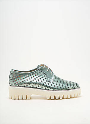 Derbies matière lisse talon plat jusqu'à 3cm vert PERTINI femme