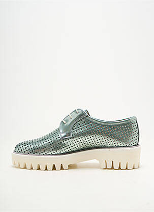 Derbies matière lisse talon plat jusqu'à 3cm vert PERTINI femme
