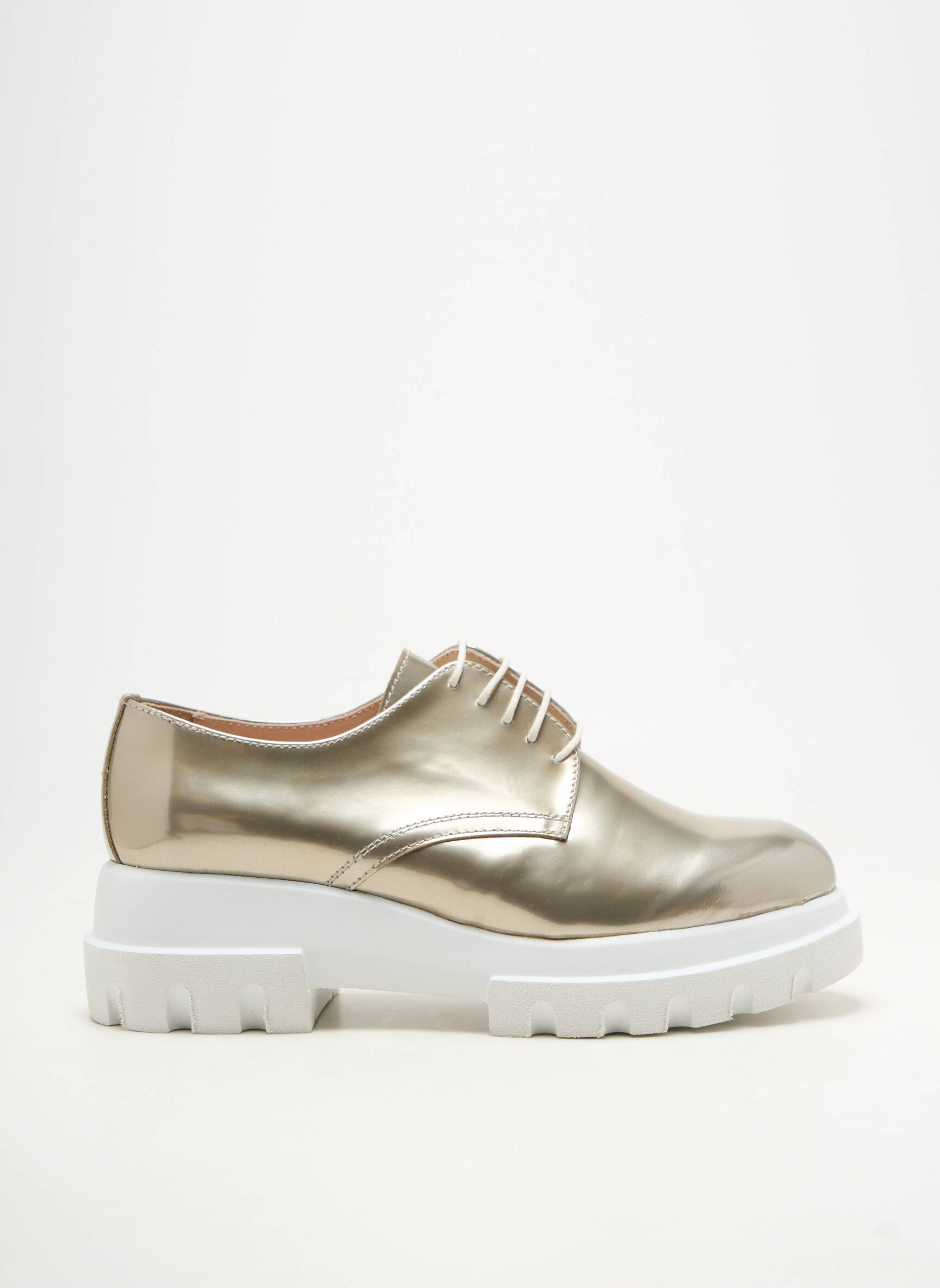 Derbies matière lisse talon plat jusqu'à 3cm or PERTINI femme