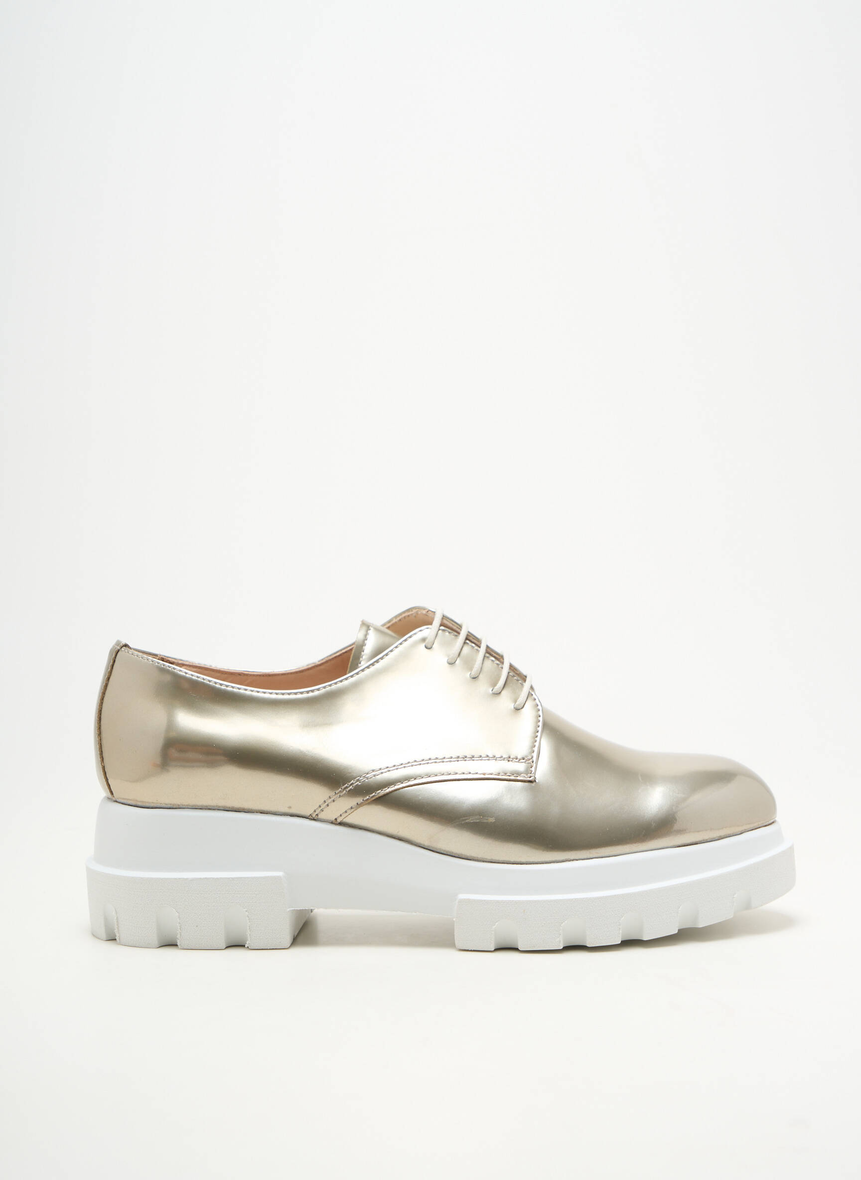 Derbies matière lisse talon plat jusqu'à 3cm or PERTINI femme
