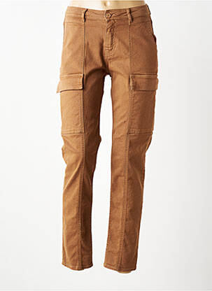 Pantalon cargo slim marron HAPPY femme
