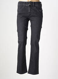 Jeans coupe slim fermeture zippée sous rabat boutonné noir SALSA femme