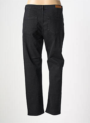 Pantalon droit fermeture zippée sous rabat boutonné noir HAPPY femme