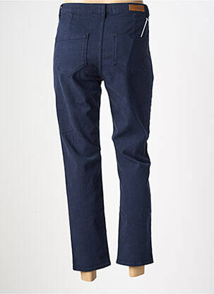 Pantalon droit fermeture zippée sous rabat boutonné bleu HAPPY femme