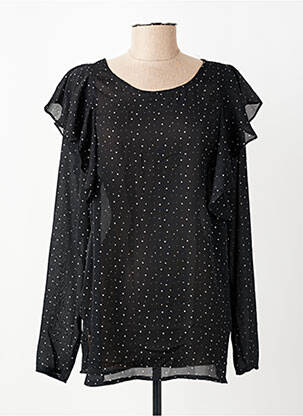 Blouse légère et transparente manches longues noir MOLLY BRACKEN femme