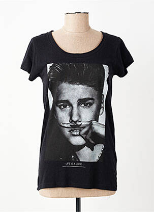 T-shirt coupe droite manches courtes noir ELEVEN PARIS femme