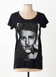 T-shirt coupe droite manches courtes noir ELEVEN PARIS femme
