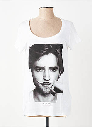 T-shirt imprimé fantaisie manches courtes blanc ELEVEN PARIS femme