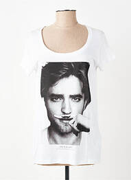 T-shirt imprimé fantaisie manches courtes blanc ELEVEN PARIS femme