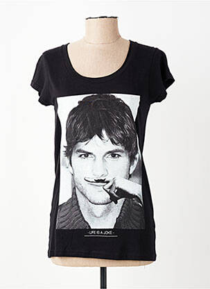 Top stretch manches courtes noir ELEVEN PARIS femme