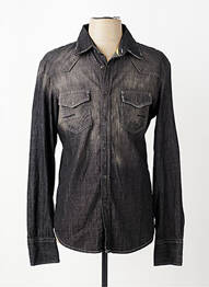 Chemise manches longues poches noir MELTIN'POT homme