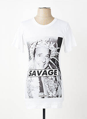 T-shirt coupe cintrée manches courtes blanc ELEVEN PARIS homme