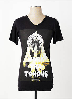 T-shirt coupe cintrée manches courtes noir ELEVEN PARIS homme