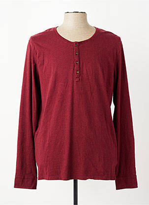 T-shirt tissage chiné manches longues rouge SCOTCH & SODA homme