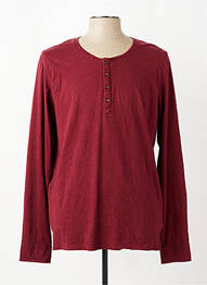 T-shirt tissage chiné manches longues rouge SCOTCH & SODA homme