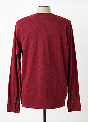 T-shirt tissage chiné manches longues rouge SCOTCH & SODA homme