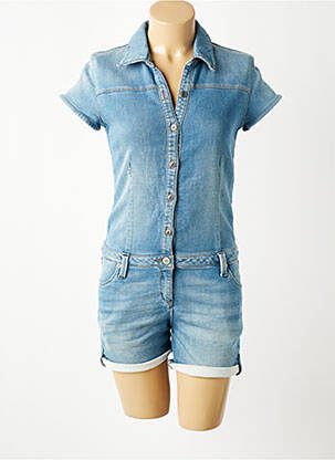 Combishort coupe cintrée manches courtes bleu IDENIM femme