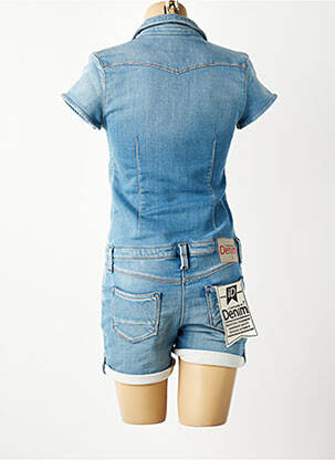 Combishort coupe cintrée manches courtes bleu IDENIM femme