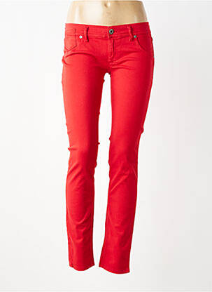 Jeans coupe slim taille basse taille basse rouge FREESOUL femme