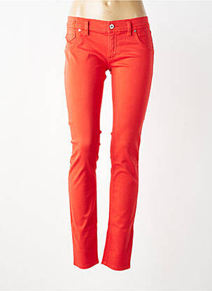 Jeans coupe slim stretch taille basse rouge FREESOUL femme