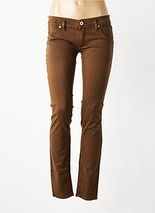 Jeans coupe slim taille basse taille basse marron FREESOUL femme