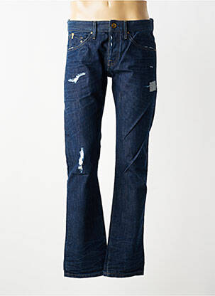 Jeans coupe droite fermeture boutonnée sur le devant taille normale bleu FREESOUL homme