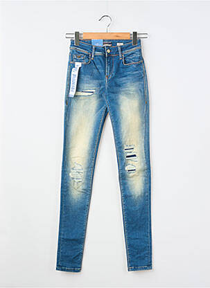 Jeans coupe slim effet usé délavé taille haute bleu SALSA femme