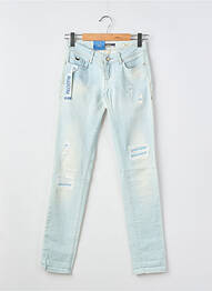 Jeans coupe slim effet usé délavé taille basse bleu SALSA femme