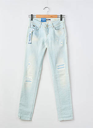 Jeans coupe slim effet usé délavé taille basse bleu SALSA femme
