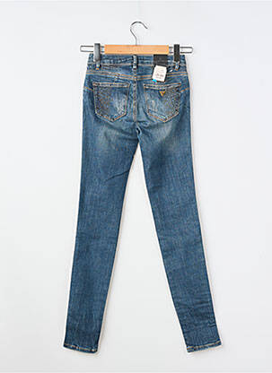 Jeans skinny effet usé délavé taille basse bleu GUESS femme